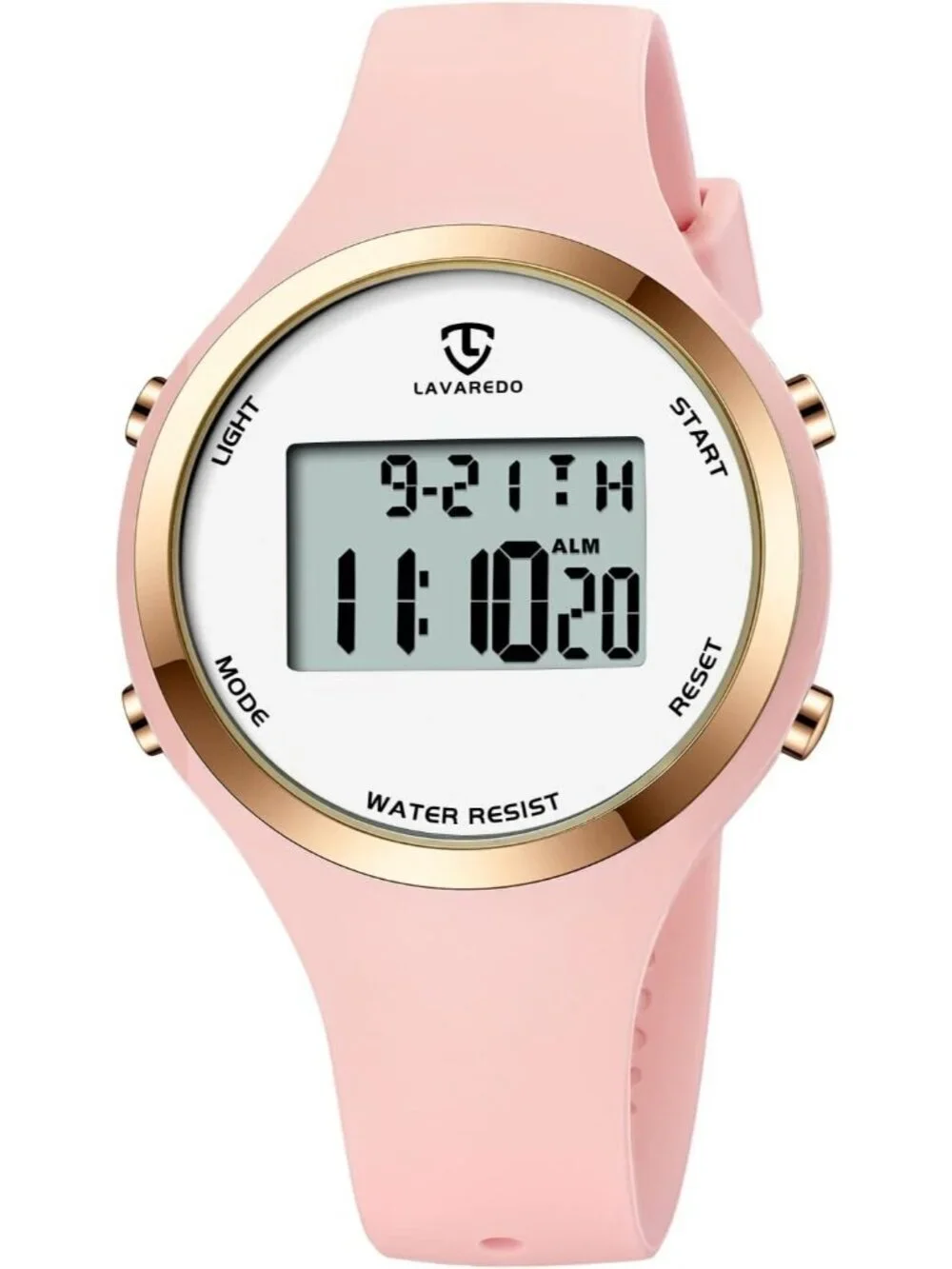 Women's Pink And White Quartz Chronograph Waterproof Outdoor Sport Digital Watch
